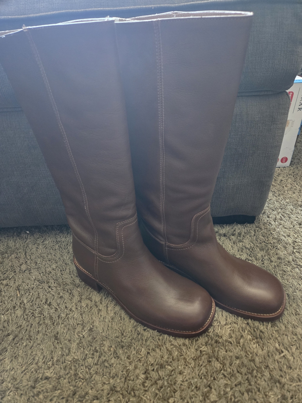 Steve Madden Riggs Rust Leather Wide Calf